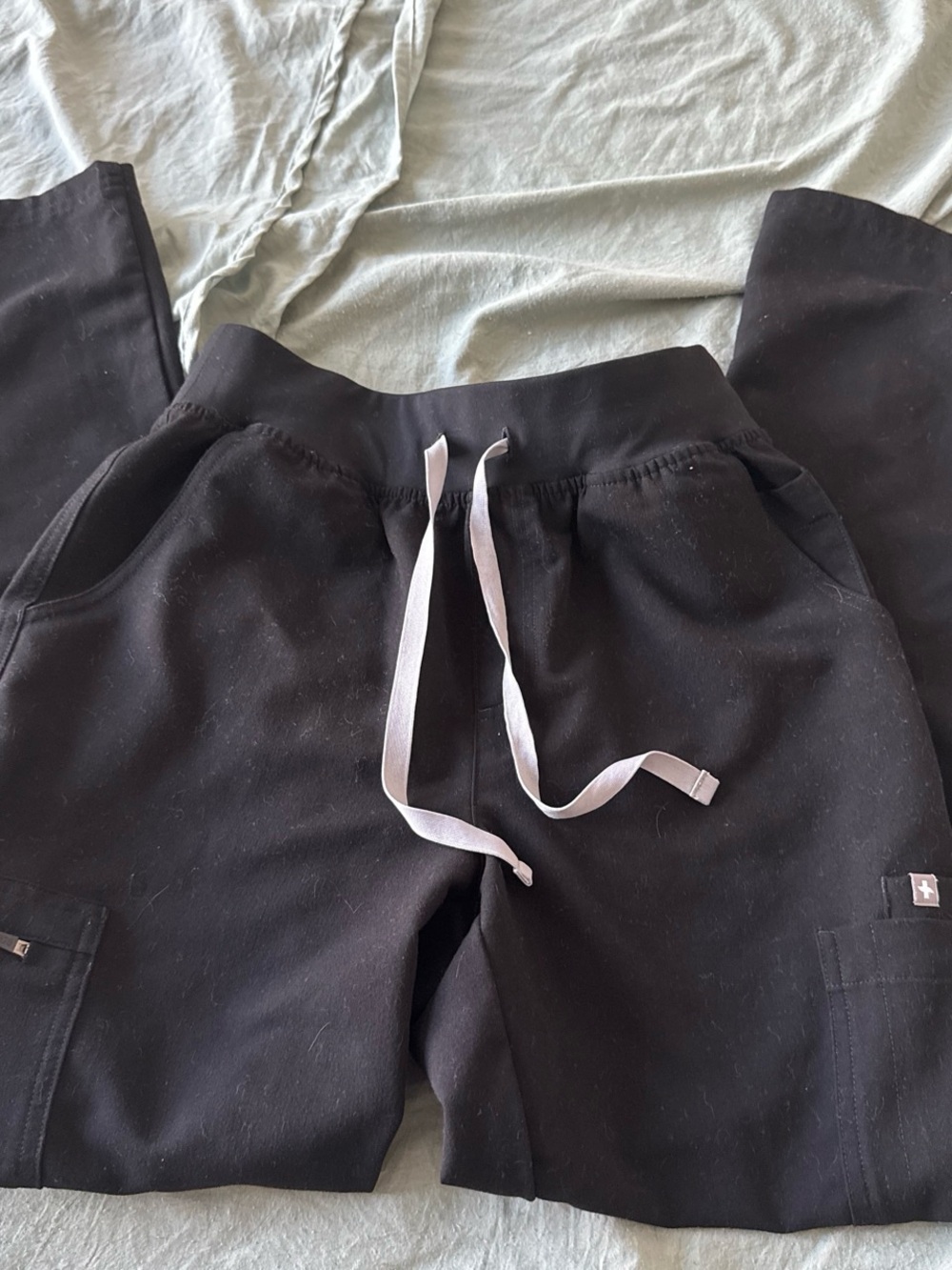 Figs Black Drawstring scrubs